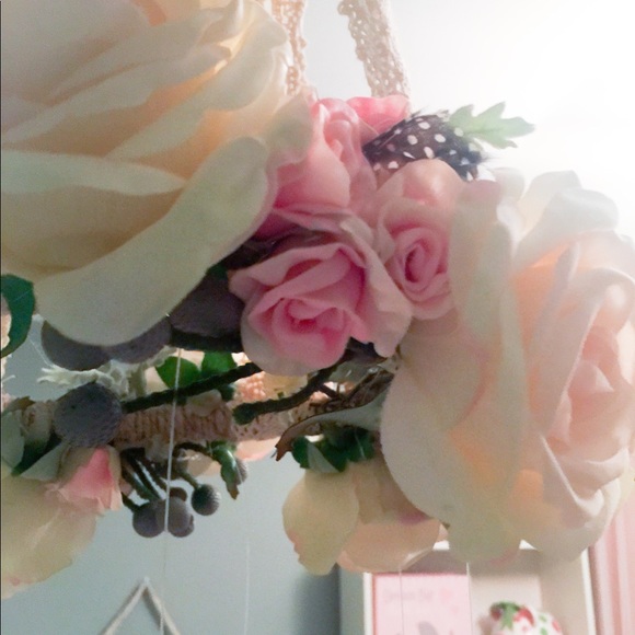 Handmade Silk Boho Floral Mobile Nursery Baby - Picture 5 of 8